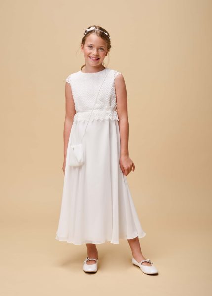 Langes Chiffonkleid in 7/8 Länge